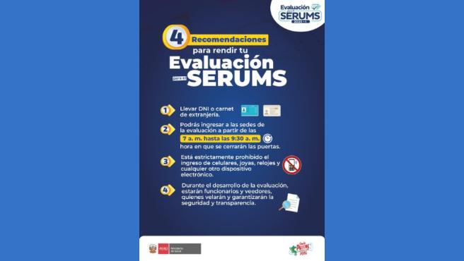 Serums 2025-I: sigue estas recomendaciones para la evaluación que se realizará este domingo 6 de abril