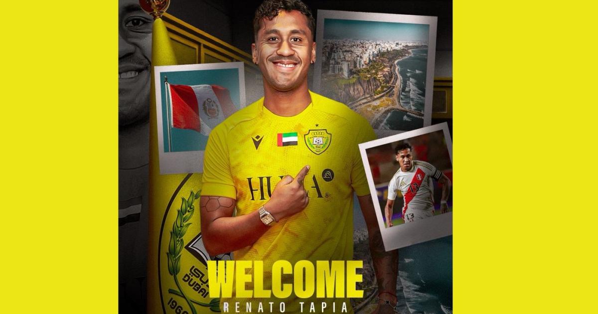 ¡Nueva camiseta! Renato Tapia fue anunciado como nuevo ‘jale’ del Al-Wasl de Emiratos Árabes Unidos